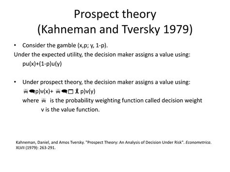 prospect theory kahneman tversky